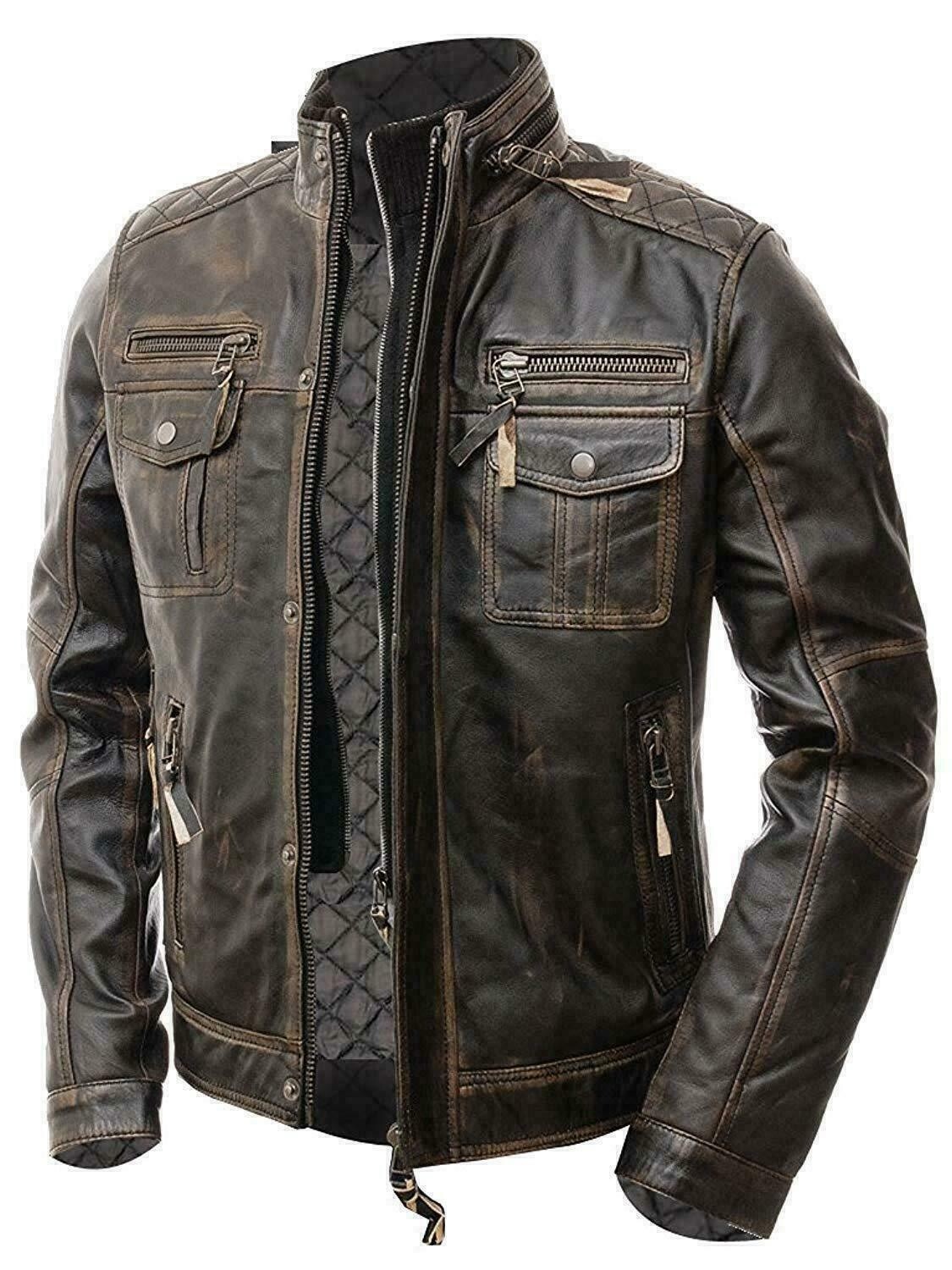 Black & Brown Soft Sheepskin Leather Jacket Original Quality-image