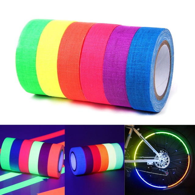 6pcs Fluorescent Tape UV Blacklight Reactive Glow in The Dark Tape