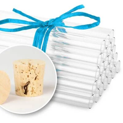 Tuuters 100x Reagenzgläser Glasröhrchen mit Korken - Gewürzglas Diverse Größen