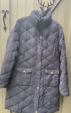 Horseware Ireland Lucinda Green Duck Down Womens Navy Coat Sz Xl16/18uk
