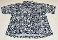 Vintage OP Ocean Pacific Button Up Camp Shirt Mens Large Hawaiian Tropical Print