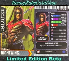 Injustice Arcade Limited Edition Beta Card 25 Regime Nightwing Out of Print