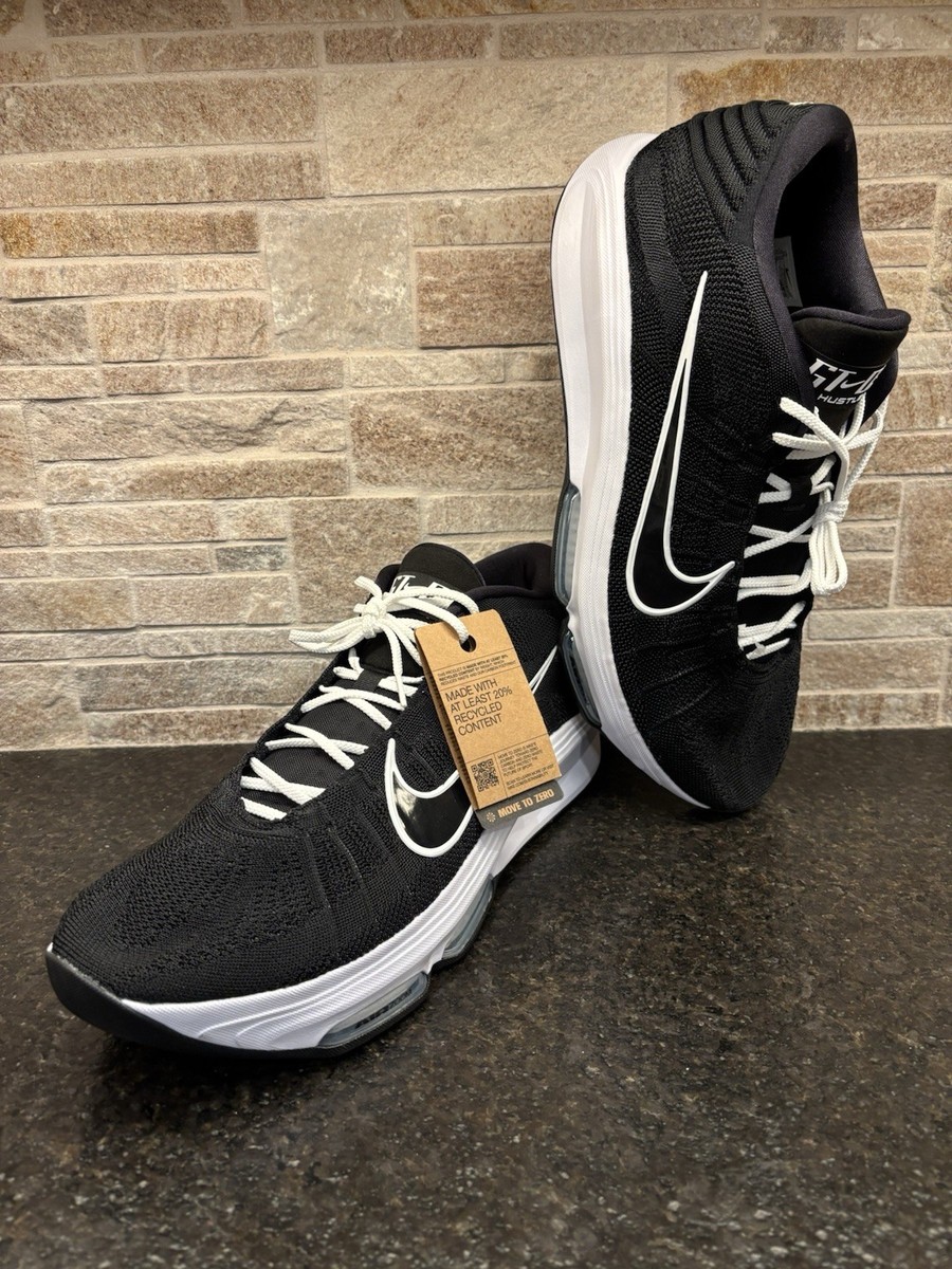 Nike Men's GT Hustle 3 Basketball Shoes Black White Sz 20 - NWOB