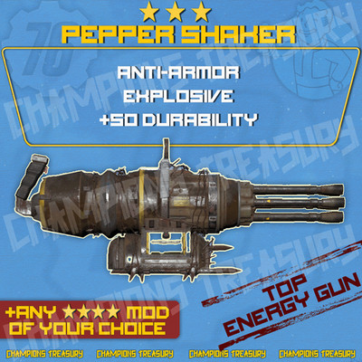 FALLOUT 76 PC ANTI-ARMOR EXPLOSIVE [+50 DURABILITY] PEPPER SHAKER +4 STAR MOD