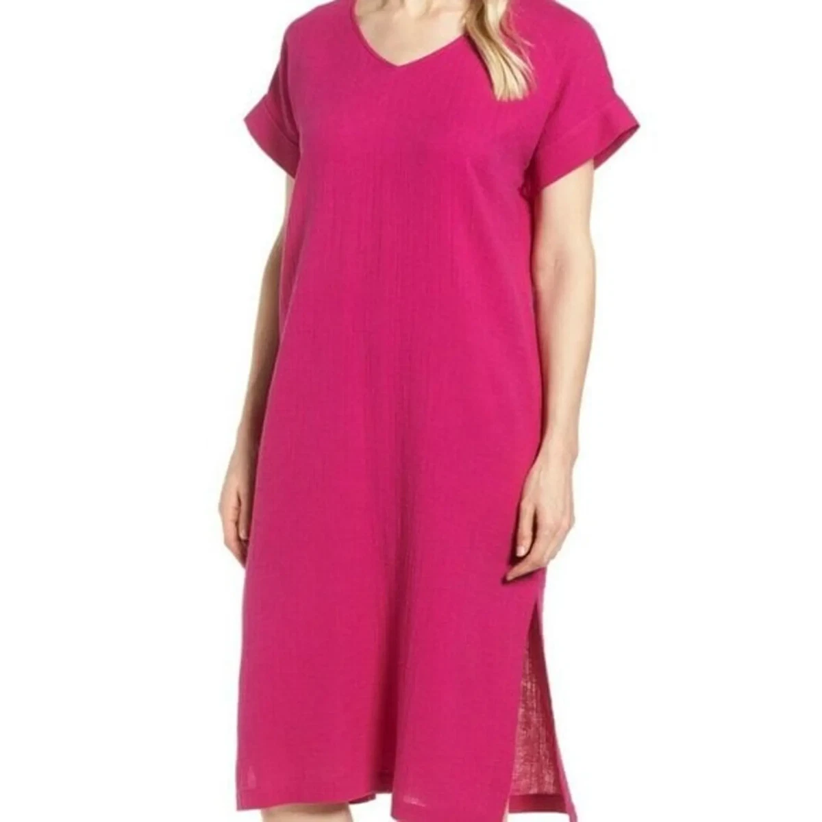 sachin and babi light blue dress EILEEN FISHER Washed Organic-Cotton Poplin Dress