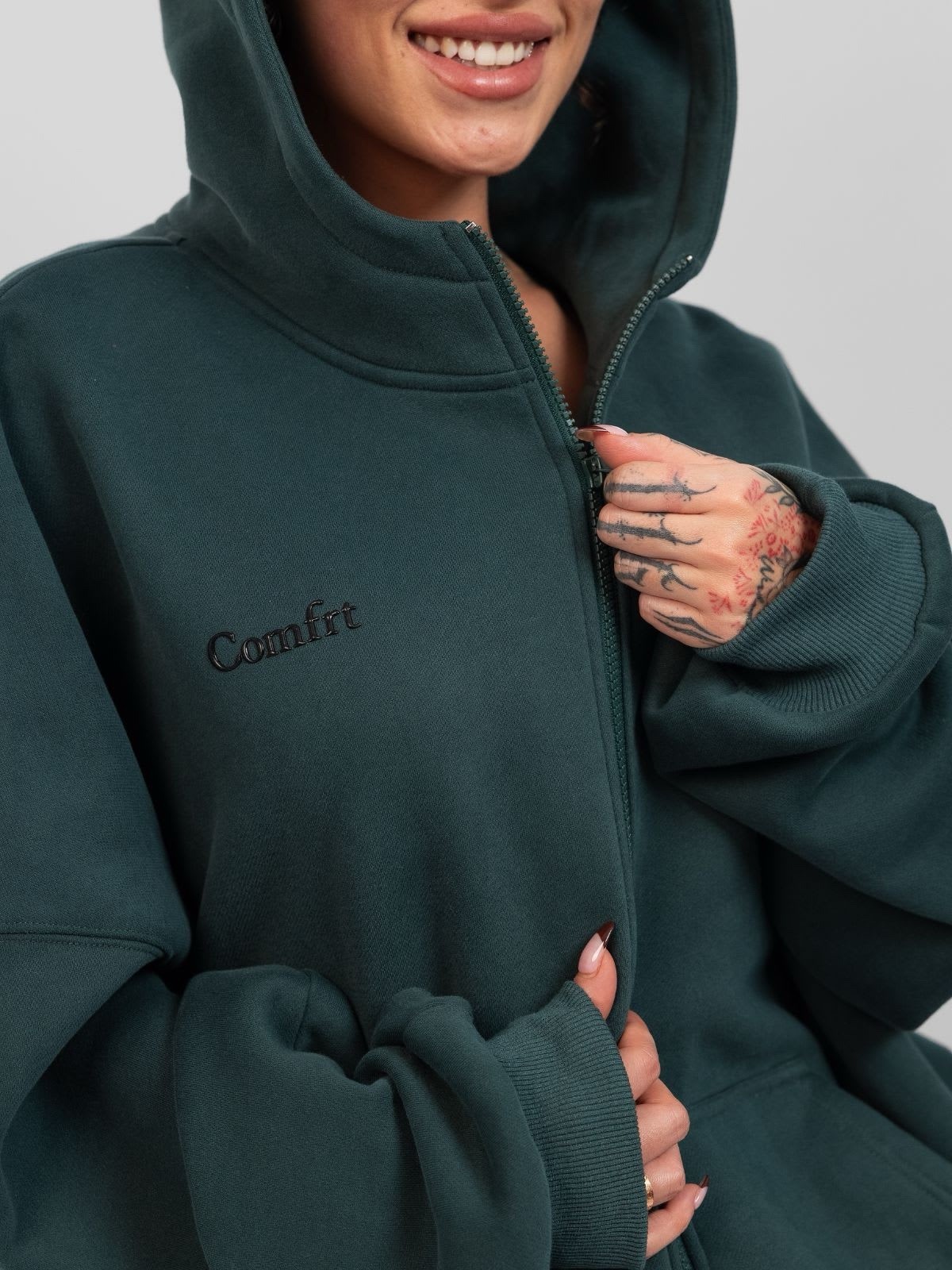 COMFRT Cloud Zip Hoodie in Pine - Size Medium