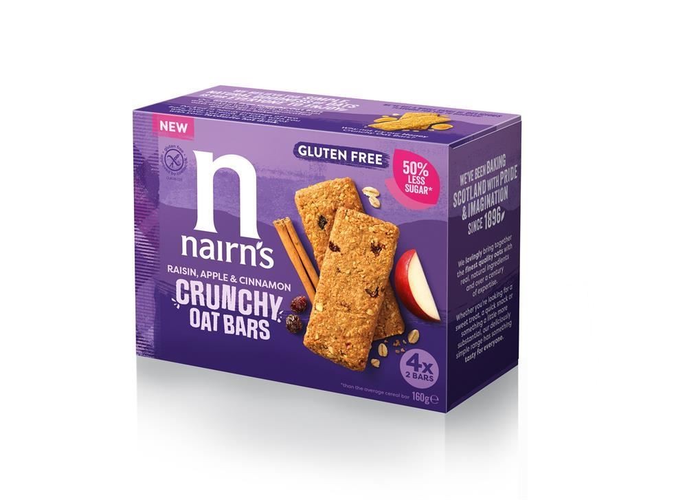 Nairns Nairn's Gluten Free Raisin Apple & Cinnamon Crunchy Oat Bars 160g - Image 3