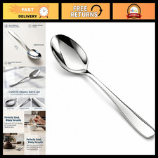 Set of 16 Food Grade 18/10 Stainless Steel Teaspoons - Durable Silverware Utensi