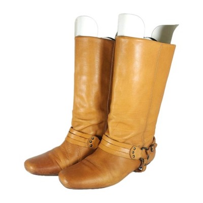 Frye Women's VtG US7,5M Soft Leather Tan Brown Pull On Harness Western Boots
