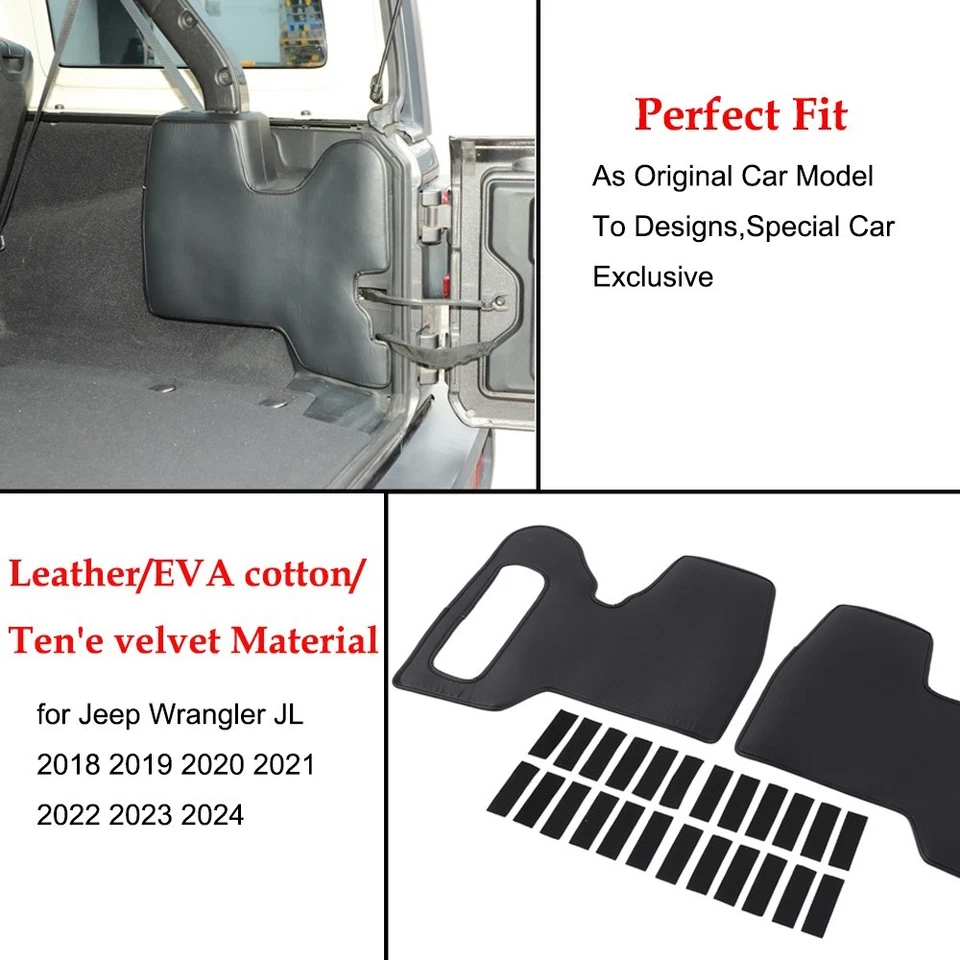 Almohadilla de protección lateral del maletero trasero cubierta de alfombrilla de carga para Jeep Wrangler JL 4 puertas 2018+ Foto 3 de 4