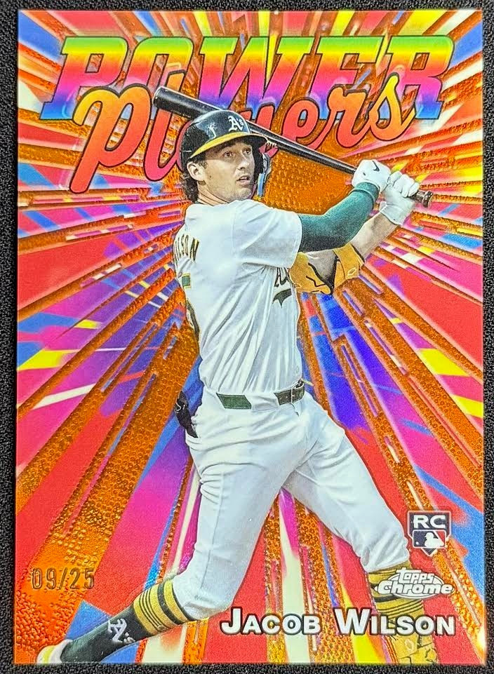 2025 Topps Chrome Jacob Wilson Power Players Orange /25 Athletics Rookie #PP-25