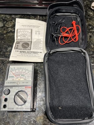 Vintage Multi-Tester AW Sperry, Model SP-10A With Test Leads  And Case