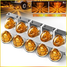 10x Amber Truck Led Star Watermelon Lights W Brackets Side Marker Lamp 12-24v 10x Amber Truck Led Star Watermelon Lights W Brackets Side Marker Lamp 12-24v