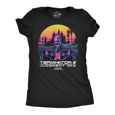 Womens Funny T Shirts Terminator 2 Judgement Day Retro Terminator Movie Tee For