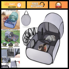 Pet Playpen with Tunnel - Indoor/Outdoor Cat Enclosure, Portable Tent for Small
