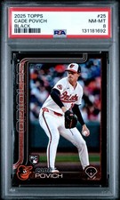 2025 TOPPS BLACK #25 CADE POVICH 62/74 PSA 8