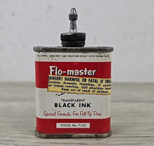 Vintage Flo-master 2 oz Transparent Black Ink For Felt Tip Pens T-102