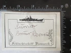 WW2 GERMAN  NAVY BATTLESHIP BISMARCK  SURVIVOR BRUNO RZONCA SIGNED CARD ORIGINAL
