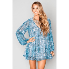 Show Me Your Mumu Colorful Paisley Mini Dress Long Sleeve Medium #780