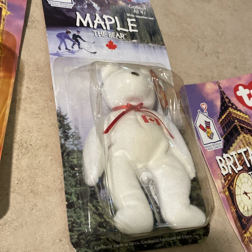 Ty 1999 Original Beanie Bears Glory, Maple, And Two Britannia New Never Opened - Image 4 of 4