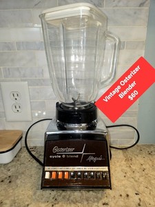 Osterizer Cycle Blend Marquis Electric Blender Chrome Finish Glass Pitcher
