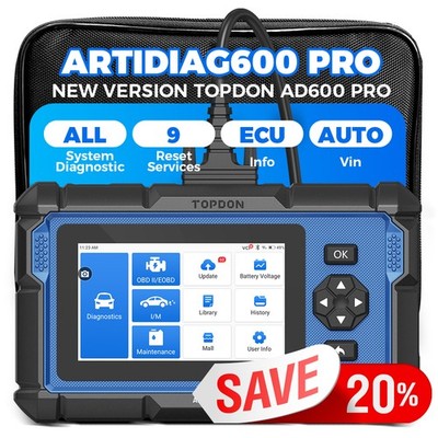 2026 TOPDON AD600 PRO Engine EPB SRS SAS All system Scanner OBD2 Diagnostic Tool