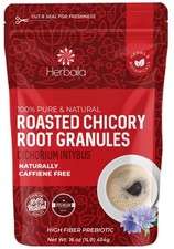 Chicory Root Roasted Granules, 1 Pound, Chicory Coffee Inulin, Prebiotic Die...