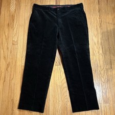 Polo Ralph Lauren Corduroy Pants 40x30 Black Preston Fit Straight Flat Front
