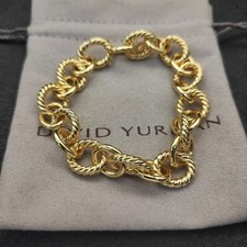 David Yurman 18k Yellow Gold Oval Cable Link 12mm Chain Bracelet