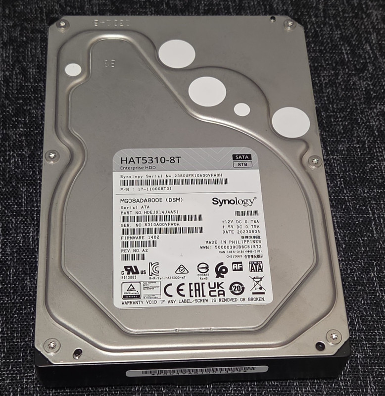 Synology HAT5310-8T 8TB 7200RPM SATA III 3.5" Enterprise NAS Hard Drive