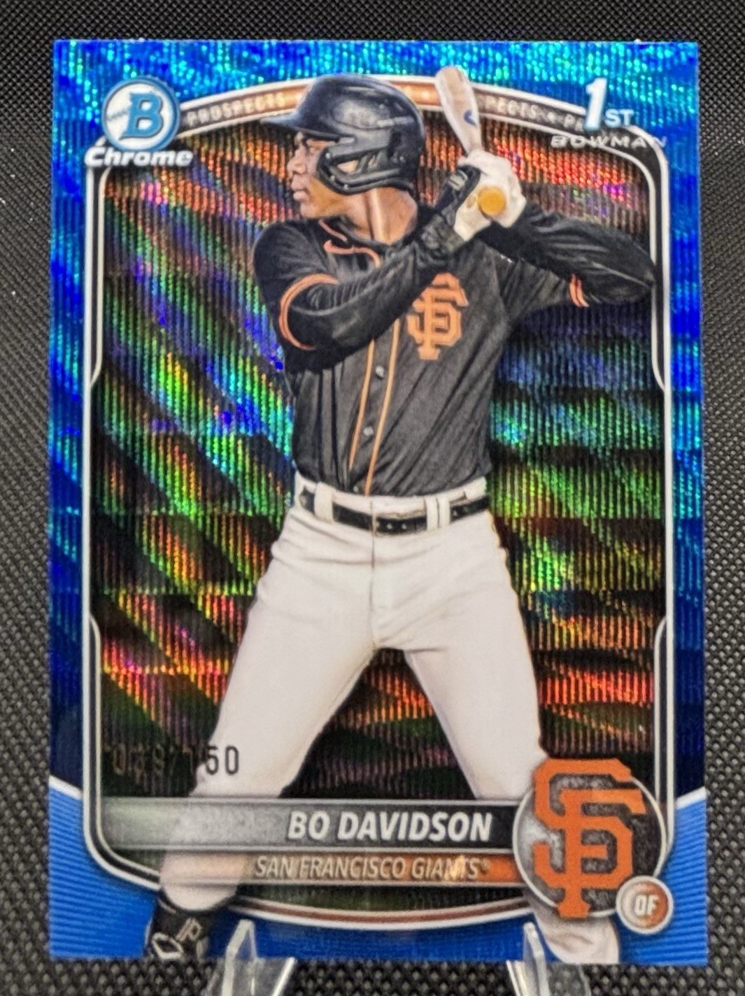 Bo Davidson 2025 Bowman Chrome 1st Blue Wave Refractor /150 SF Giants