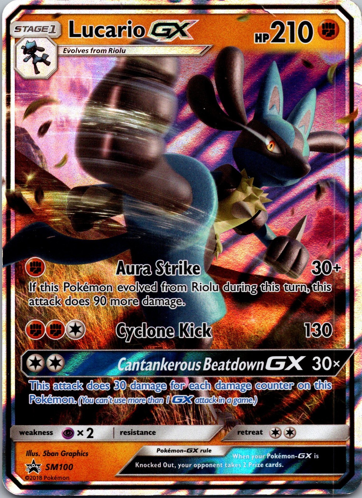 Lucario GX SM100 SM Promos Holofoil DM