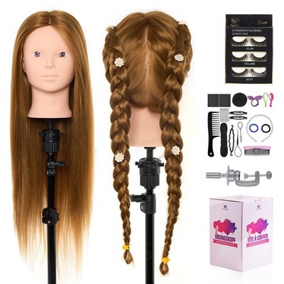Neverland Frisierkopf 60% Echthaar 26~28 Zoll Trainingsköpfe Friseure Puppenkopf