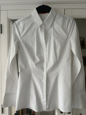 HUGO Hugo Boss  The Fitted  Slim Fit Damen-Hemdbluse Gr 36 Weiß Neuwertig!