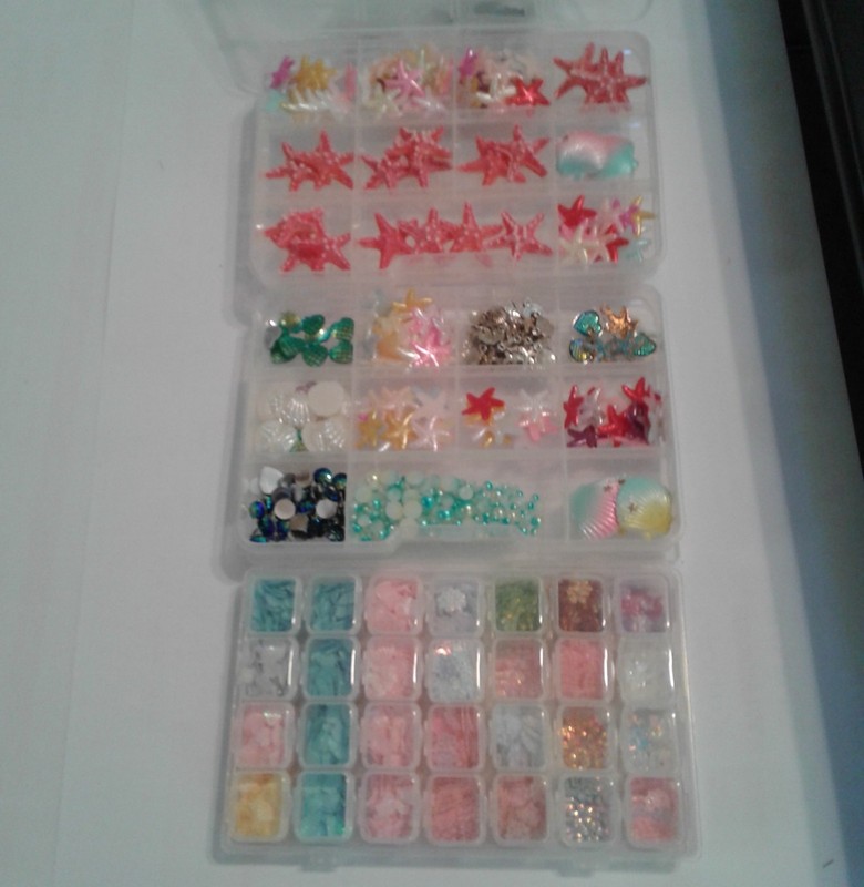 arts and craft Seashell embellishments, seashell and flower shaker mix