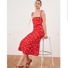 Reformation finley dress red