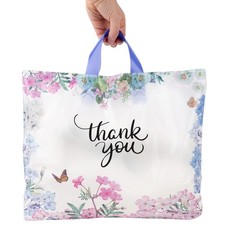 Thank You Bags With Soft Loop Handle for Business Retail, Boutique Bulk 50 Pa...