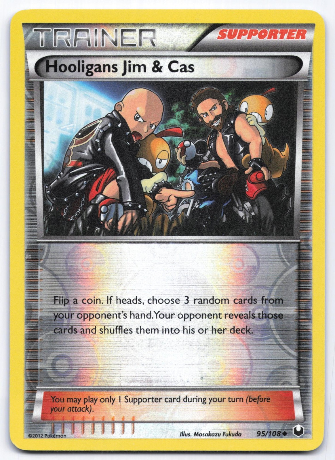 Hooligans Jim & Cas 95/108 Dark Explorers Reverse Holo Uncommon Pokemon Card LP