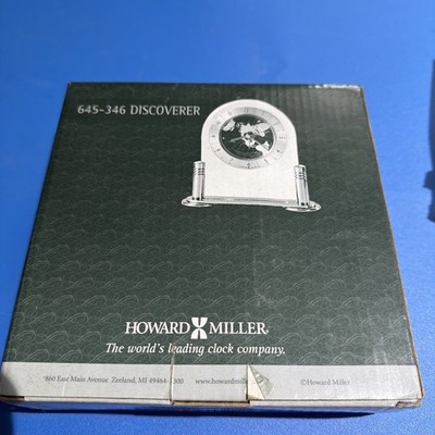 Howard Miller Discoverer World Arch Table Alarm Clock Desk Mantle Globe NOS