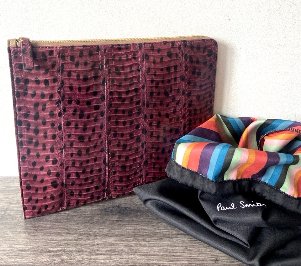 PAUL SMITH iPAD DOCUMENT FOLIO CASE PURPLE WHIPSNAKE LEATHER MADE IN ITALY - Image 2 of 4