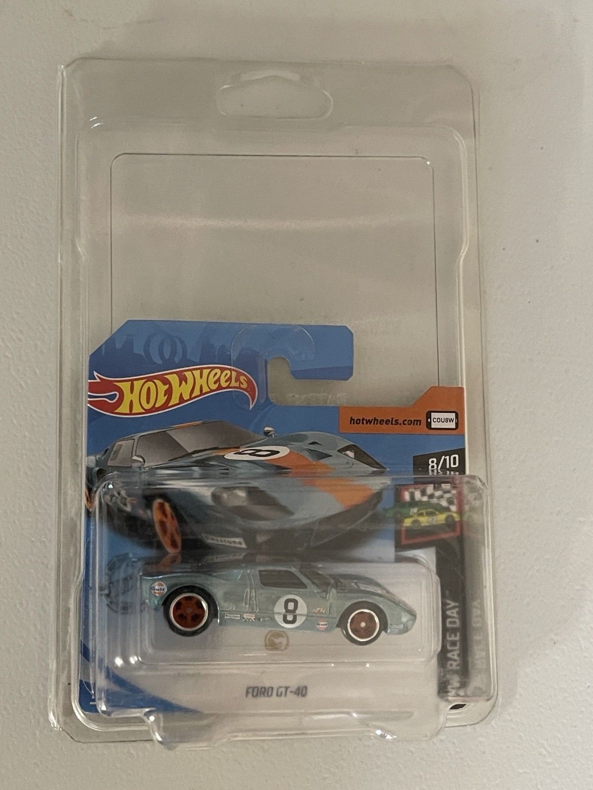 2020 Hot Wheels Super Treasure Hunt Ford GT-40 Gulf W/ Protector **SHORT CARD**