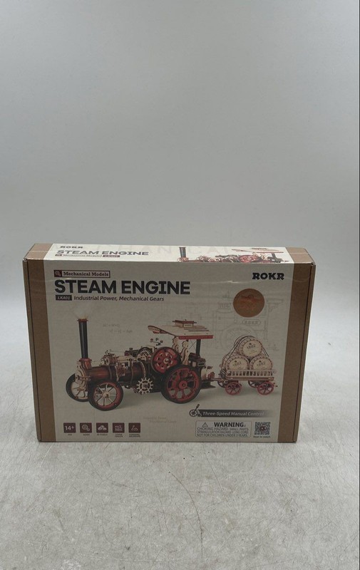 Rokr LKA01 Mechanical Models Wooden Steam Engine Puzzle Kit Factory Sealed