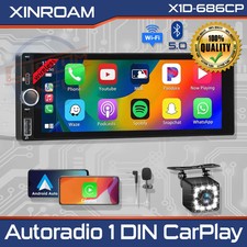 Autoradio 1 DIN 6,86" CarPlay Bluetooth Touch avec caméra et lien miroir