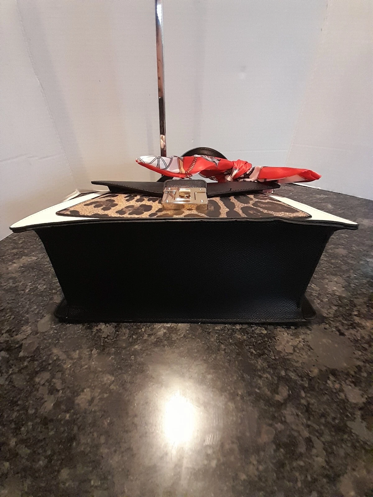 BORSA A MANO ALDO LEOPARDATA BIANCA E NERA