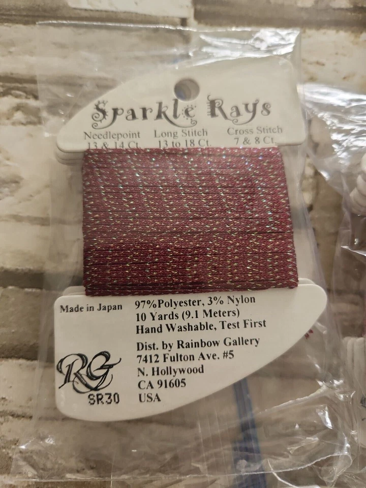 24x Rainbow Gallery Sparkle Rays Mauve Red 10 yard Needlepoint Cross Stitch - Image 3 of 4