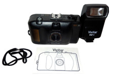 Vivitar EZ35 35mm Film Camera Point Shoot Focus Free EZ10 Flash Unit