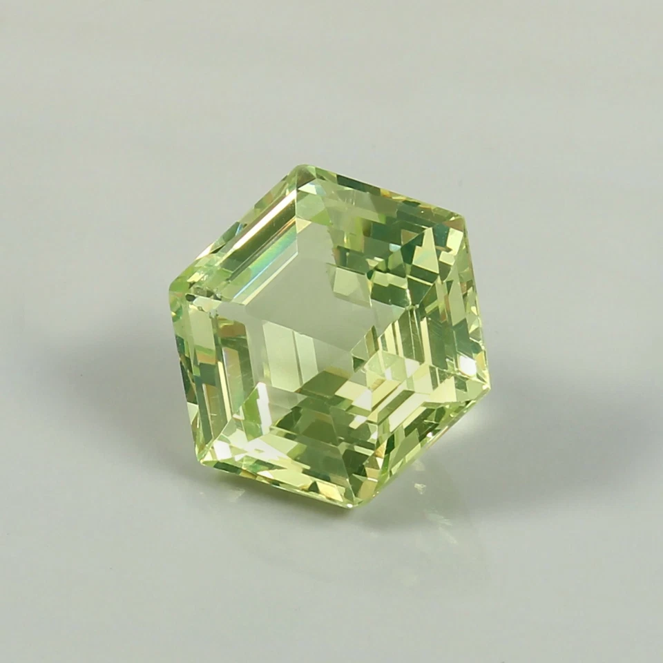 AAA Natural Ceylon Lemon Green Spinel Hexagon Cut Loose Gemstone 12x12 MM - Image 3 of 4