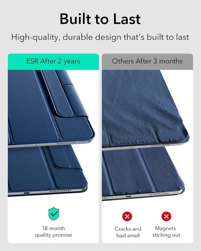 ESR pour iPad Pro 13 Coque (2024) Fixation Magnétique Série Rebond, Bleu Foncé - Photo 5/9