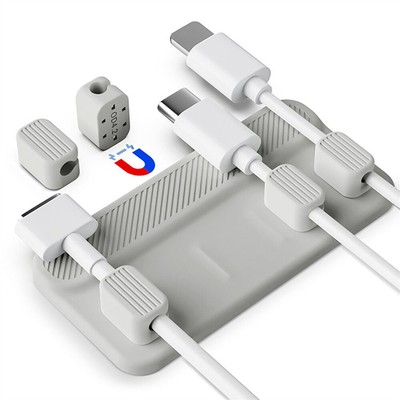 6 Stück Magnetische Kabel-Clips – Weiß, Für Saubere Kabelordnung