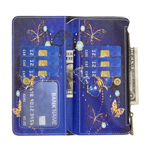 For Samsung S24 Ultra S23 S22 S21 S20 S10 Zipper Wallet Stand Leather Case Cover - Picture 51 of 56